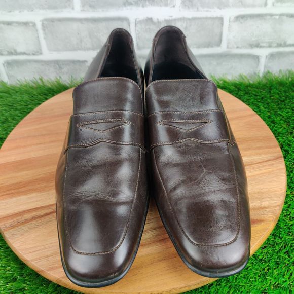 To Boot New York Adam Derrick Dark Brown Penny Loafers Leather Italy Men’s 9.5 main image 5